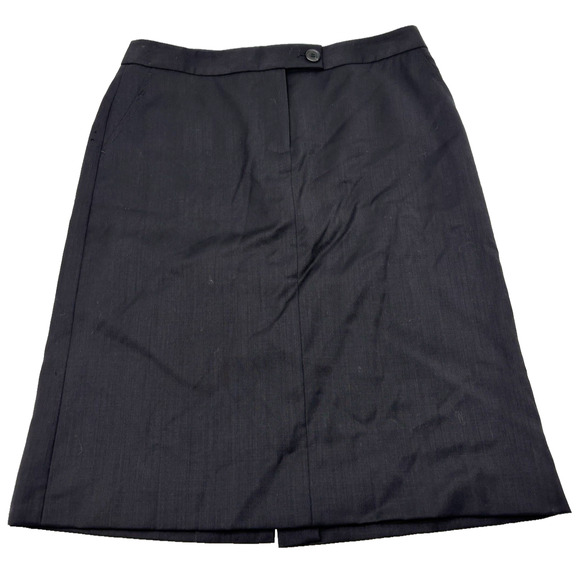 NWT J. Crew Factory Black 100% Wool Mid Rise Career Pencil Skirt Womens 6 29x22" - Picture 1 of 10